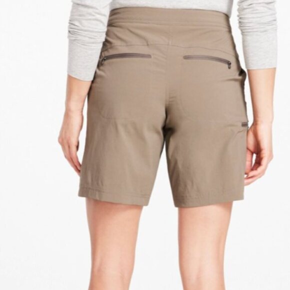L.L. Bean Women's Water-Repellent Comfort Shorts, Mid-Rise Costal Dune Size 8 - Picture 2 of 9